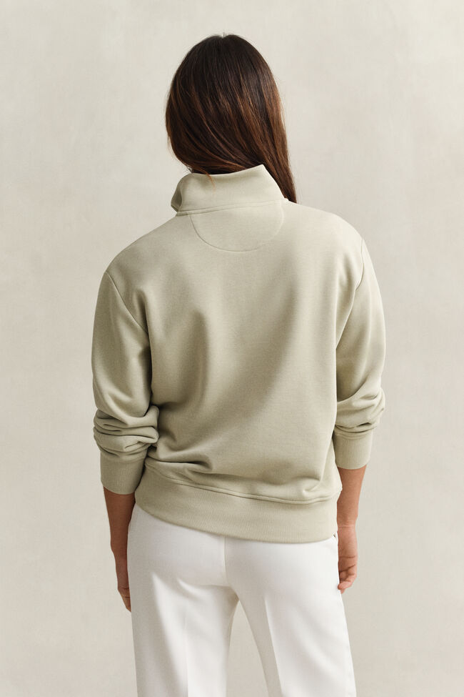 Shield sweatshirt med halv lynl&aring;s