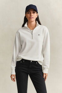 Shield sweatshirt med halv lynl&aring;s