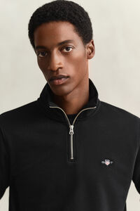 Shield sweatshirt med halv lynl&aring;s