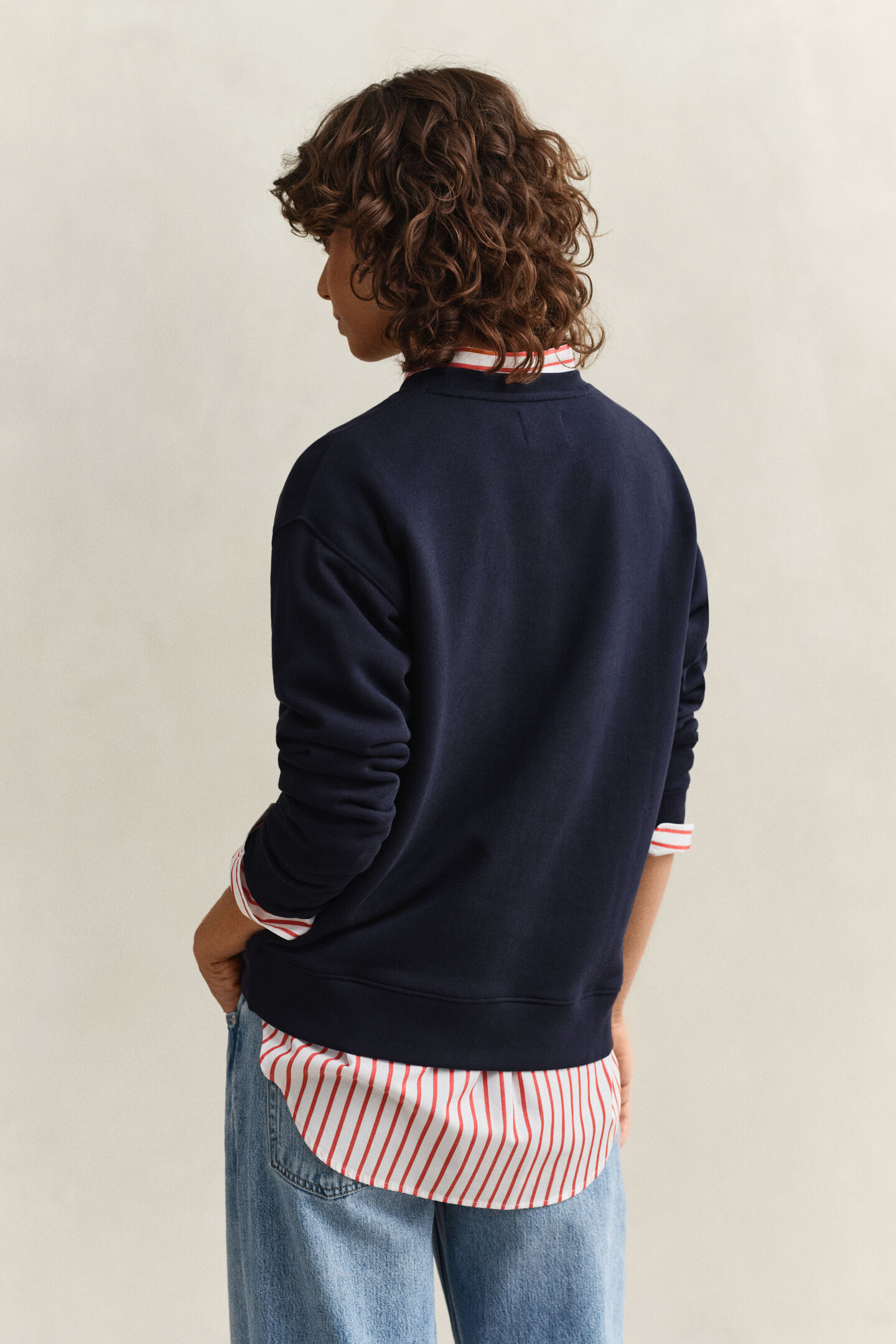 Sweatshirt med rebgrafik