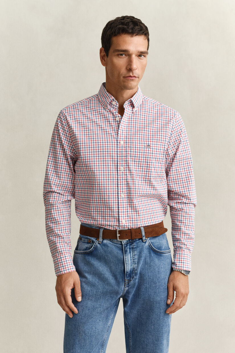Klassisk poplin-skjorte med tern