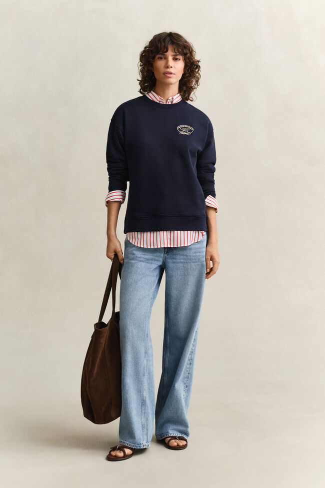 Sweatshirt med rebgrafik