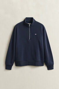 Shield sweatshirt med halv lynl&aring;s