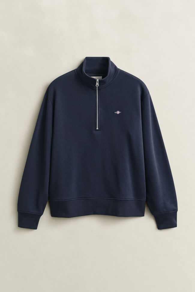 Shield sweatshirt med halv lynl&aring;s