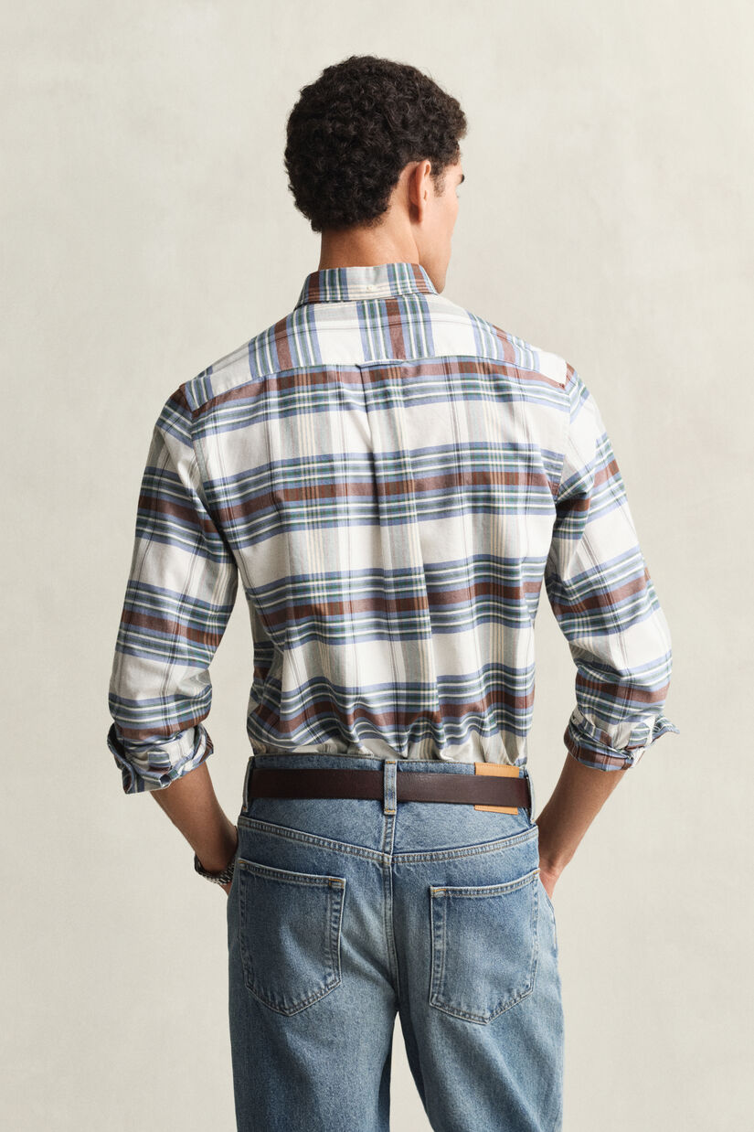 Regular fit klassisk ternet Oxford-skjorte