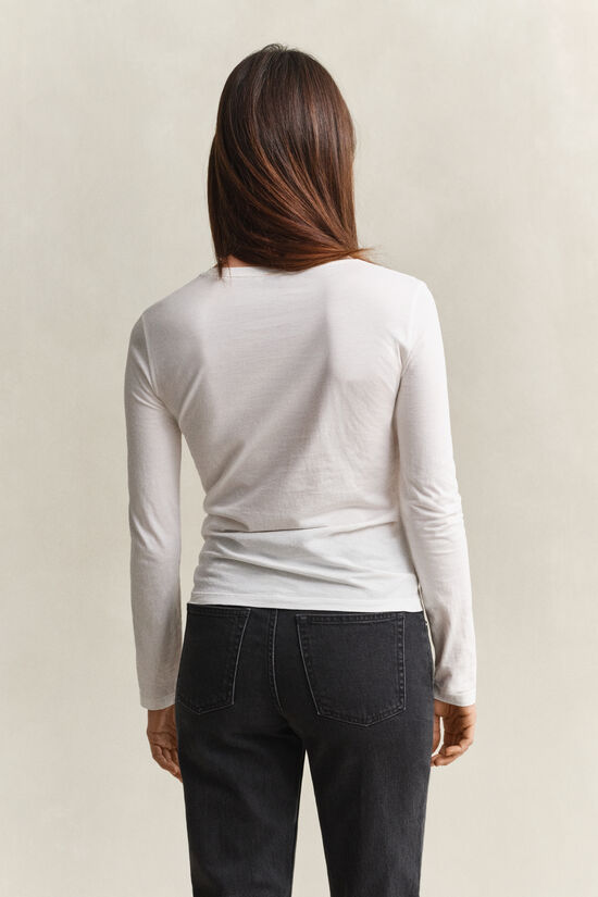 Let T-shirt af bomuld med lange &aelig;rmer