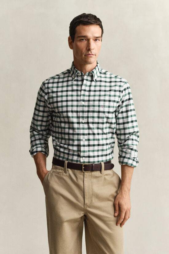 Regular fit ternet Oxford skjorte