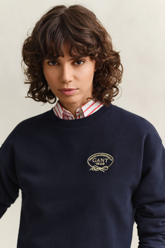 Sweatshirt med rebgrafik