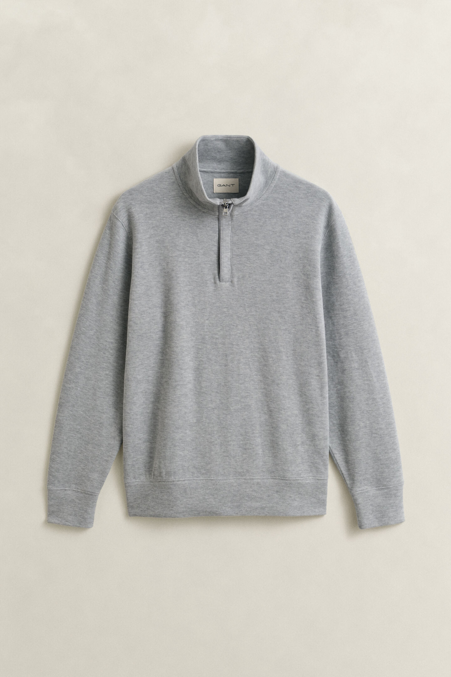 Sacker Rib sweatshirt med halv lynl&aring;s