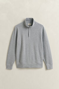 Sacker Rib sweatshirt med halv lynl&aring;s