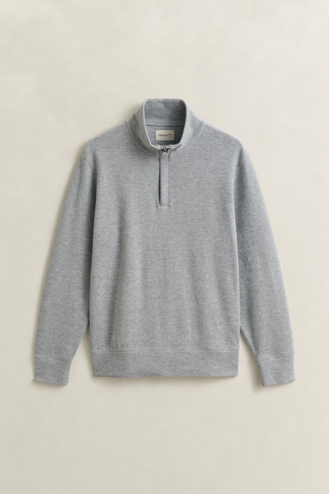 Sacker Rib sweatshirt med halv lynl&aring;s