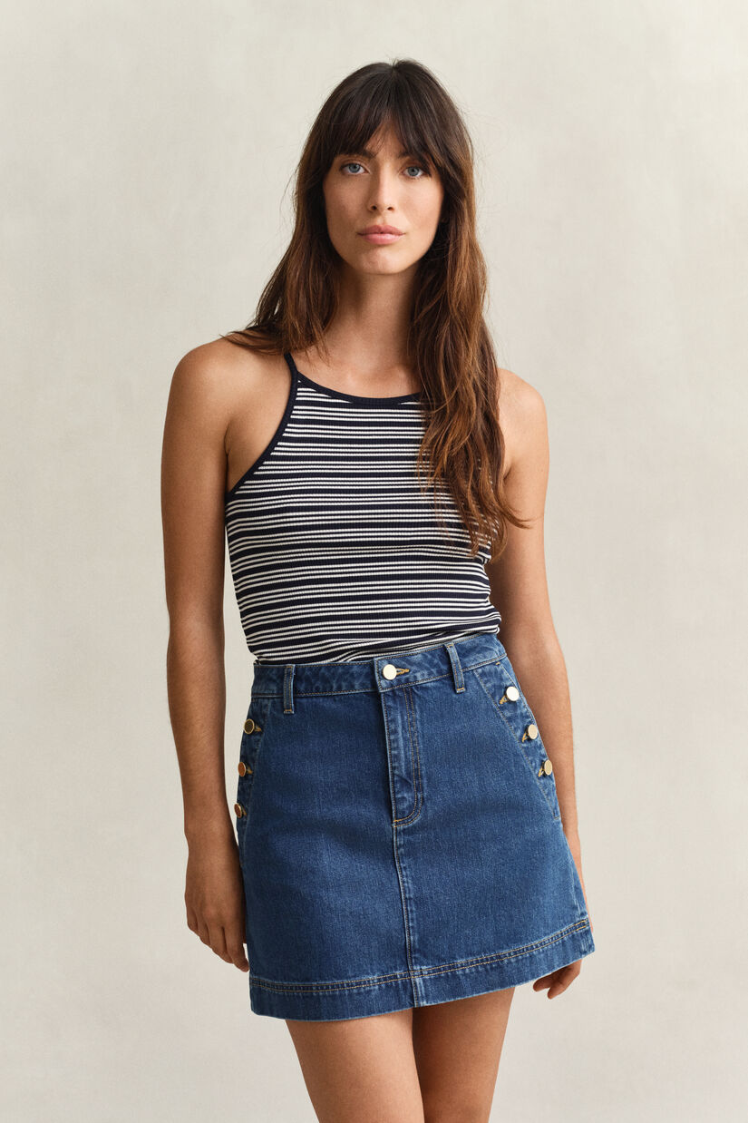 Stribet Halterneck tanktop