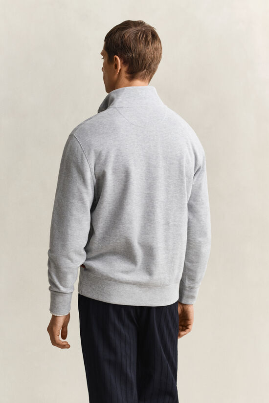 Sacker Rib sweatshirt med halv lynl&aring;s