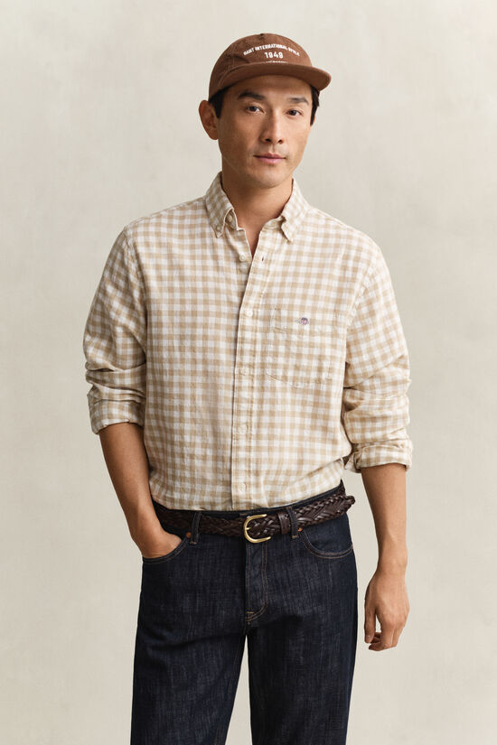 Gingham skjorte af h&oslash;rblanding