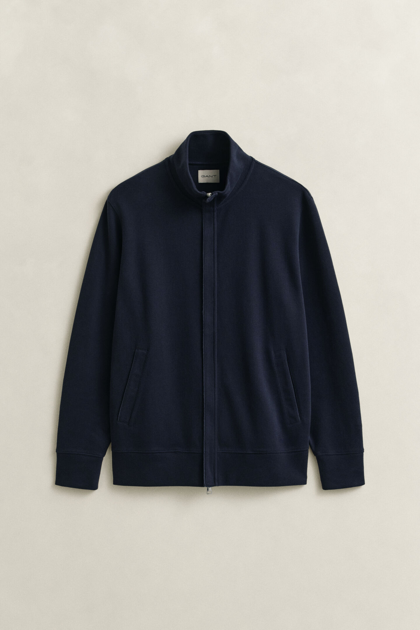 Sacker rib sweatshirt med lynl&aring;s
