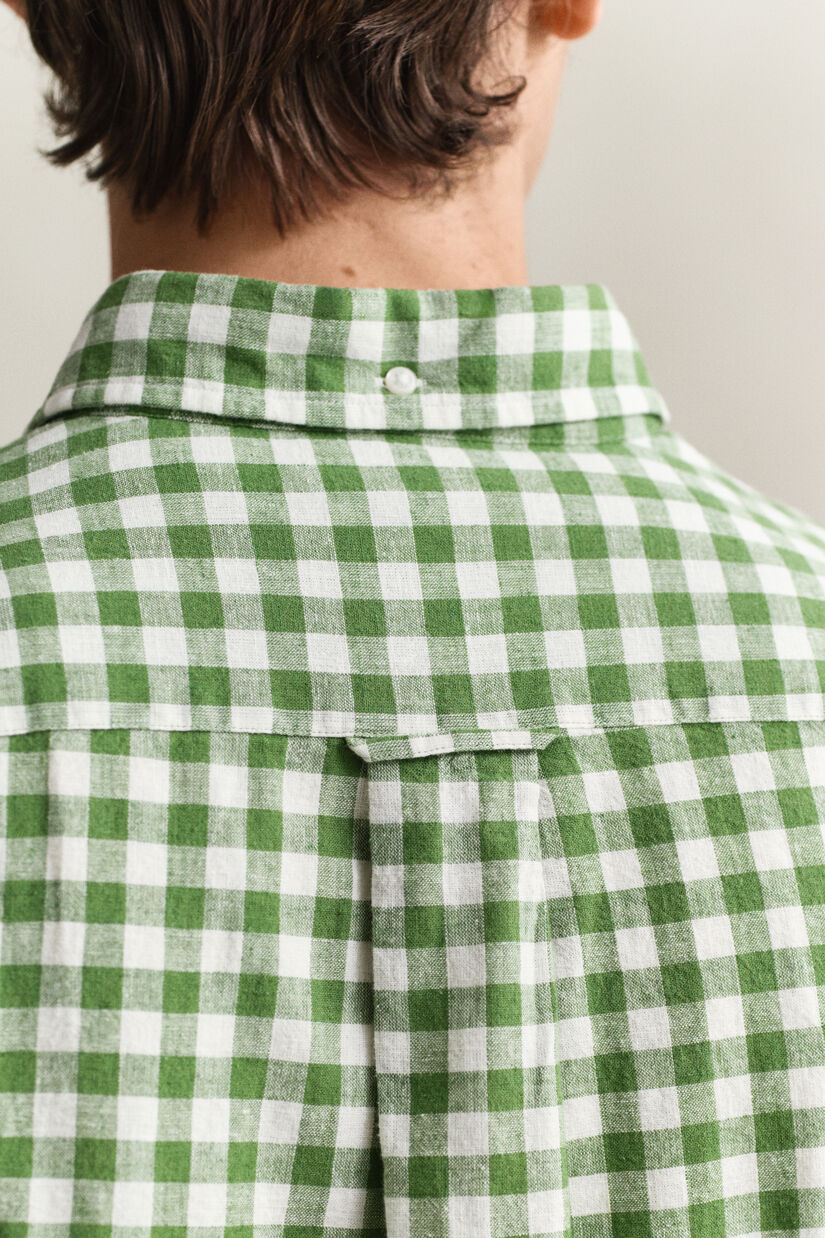 Gingham skjorte af h&oslash;rblanding