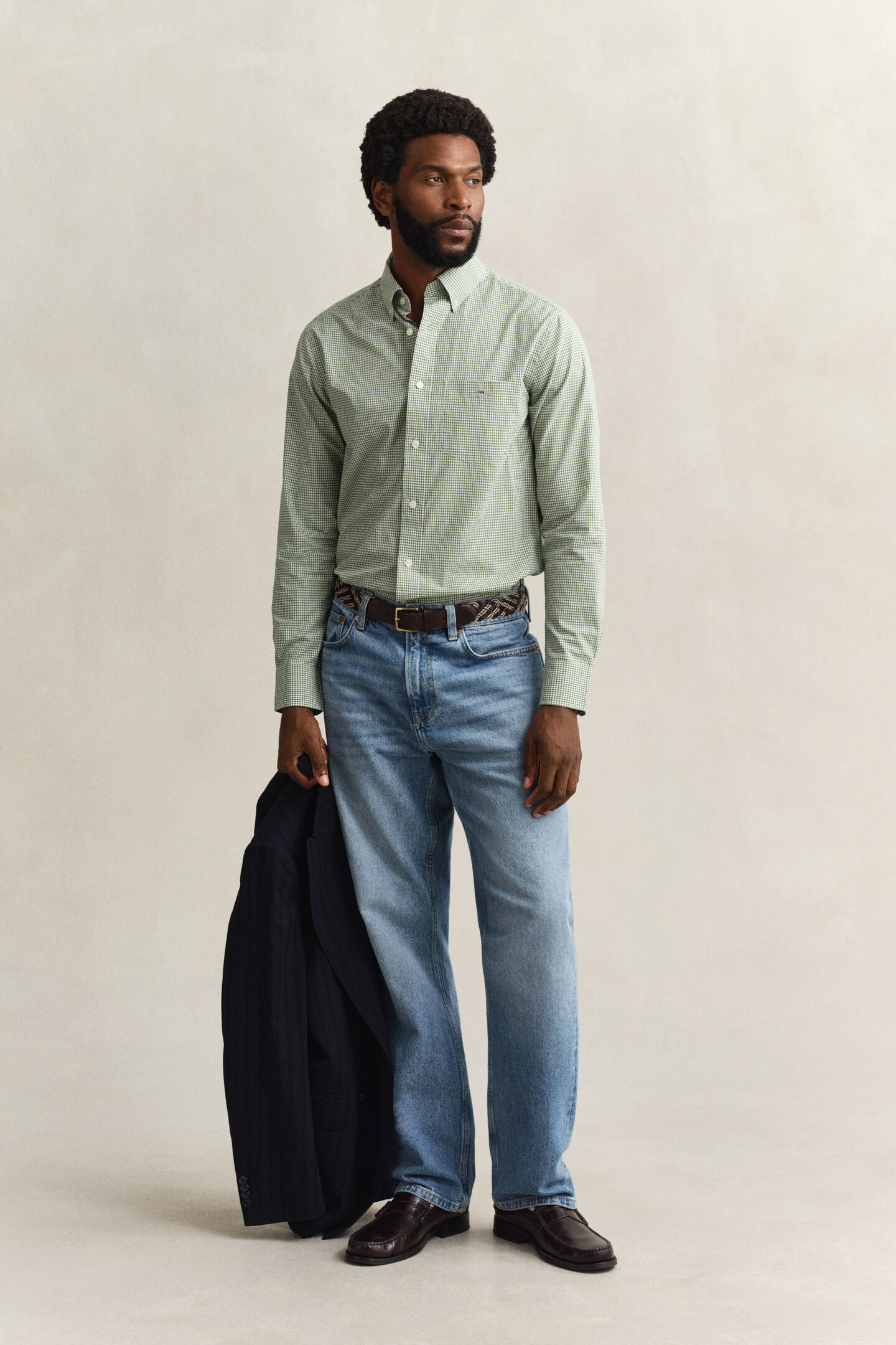 Gingham klassisk poplin-skjorte