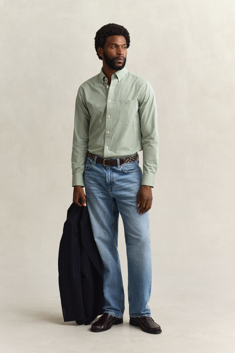 Gingham klassisk poplin-skjorte