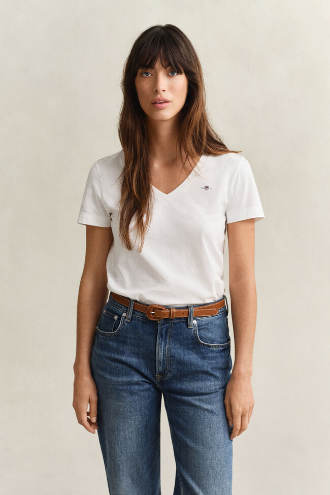 Shield T-shirt med V-hals
