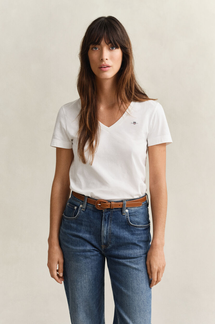 Shield T-shirt med V-hals