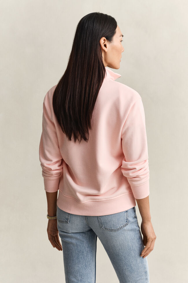 Shield sweatshirt med halv lynl&aring;s