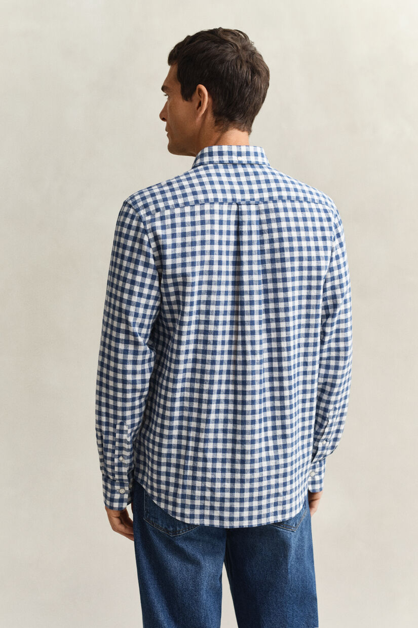 Gingham skjorte af h&oslash;rblanding