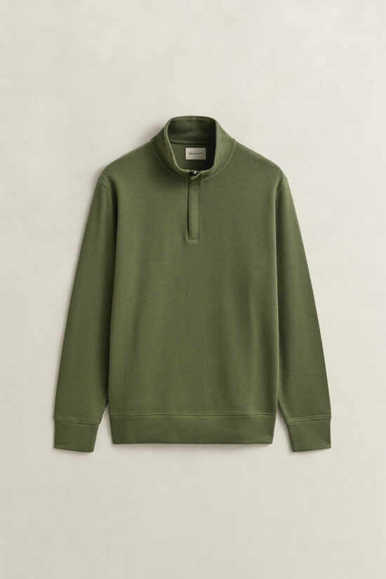 Sacker Rib sweatshirt med halv lynl&aring;s