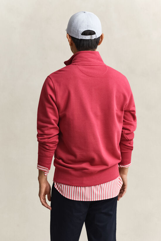 Shield sweatshirt med halv lynl&aring;s