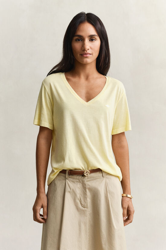 Vasket Shield T-shirt med V-hals
