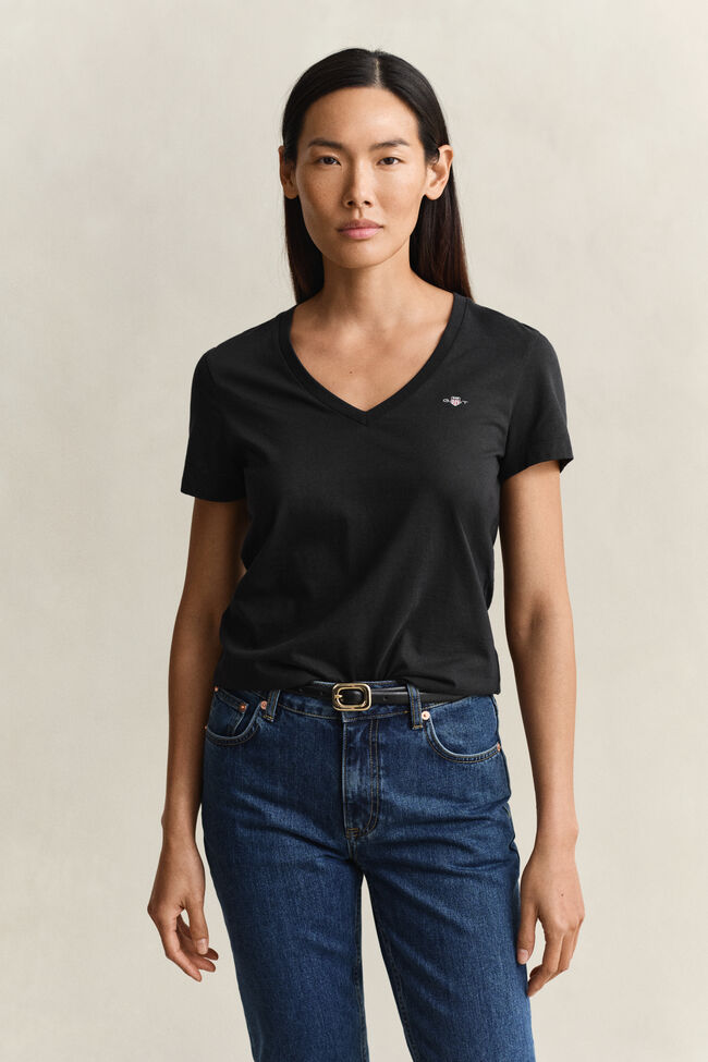 Shield T-shirt med V-hals