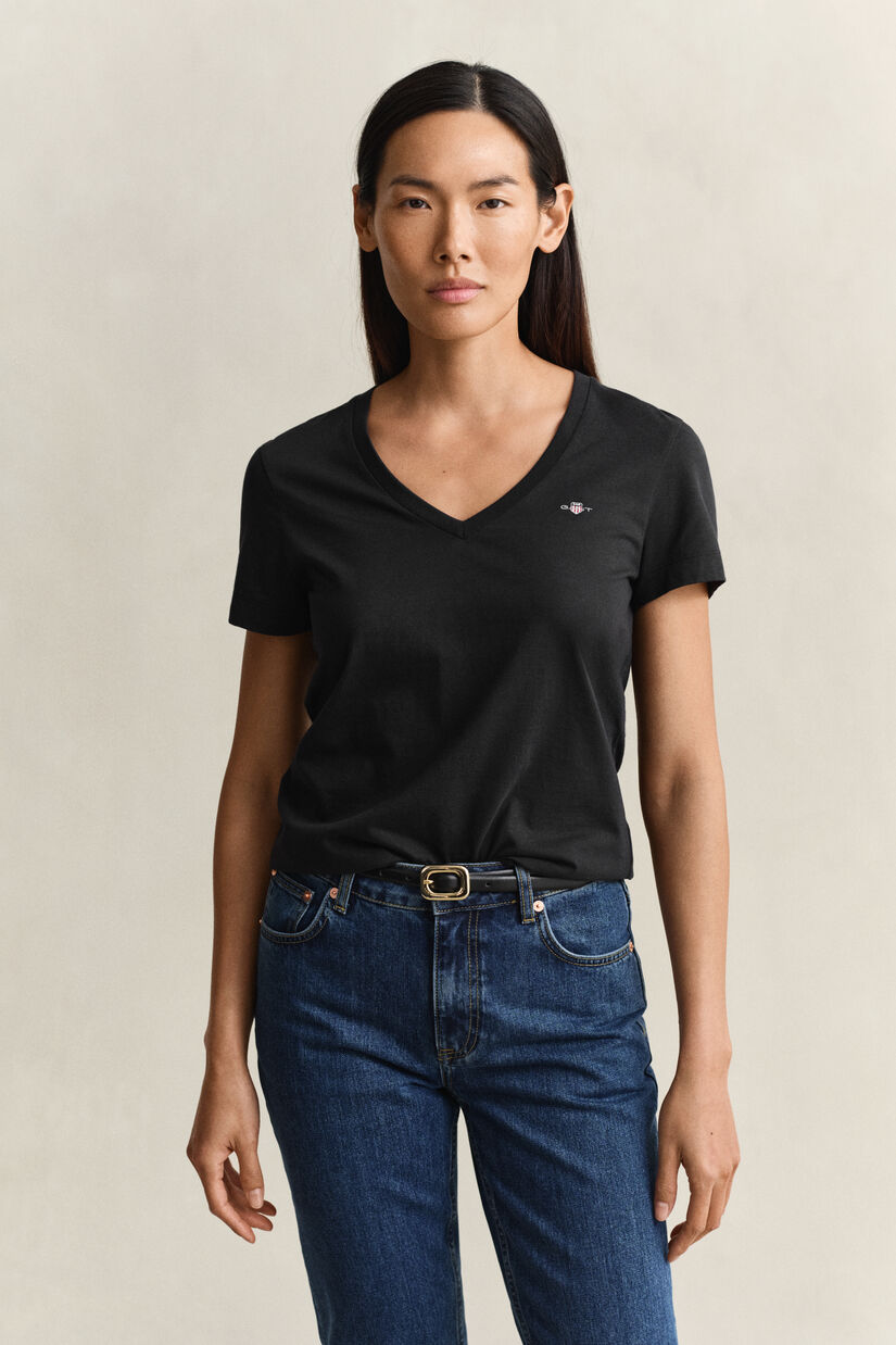 Shield T-shirt med V-hals
