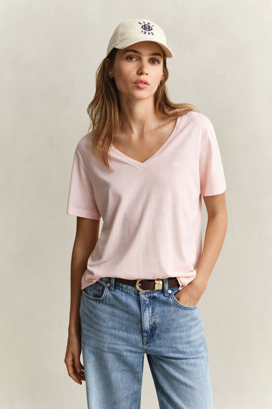 Vasket Shield T-shirt med V-hals