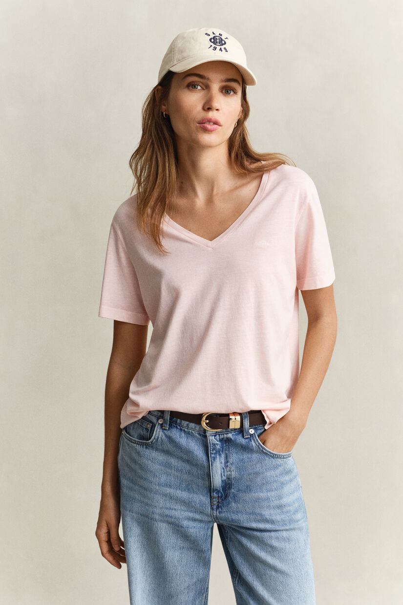 Vasket Shield T-shirt med V-hals