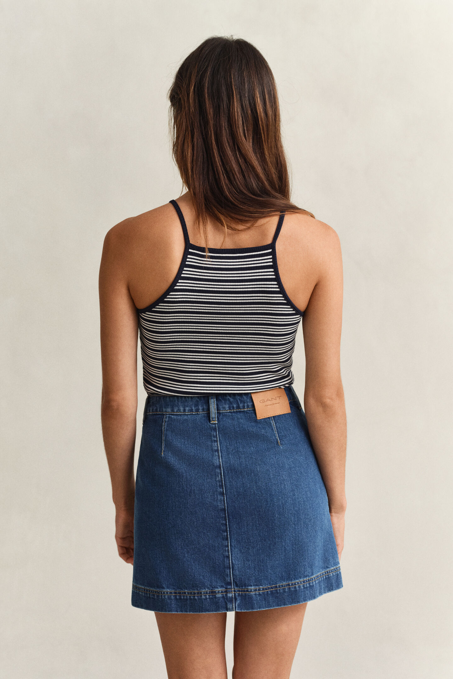 Stribet Halterneck tanktop