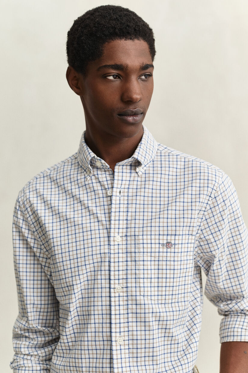 Klassisk poplin-skjorte med tern