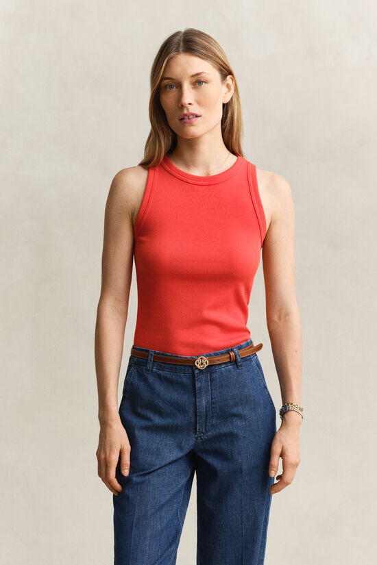 Ribstrikket tank-top