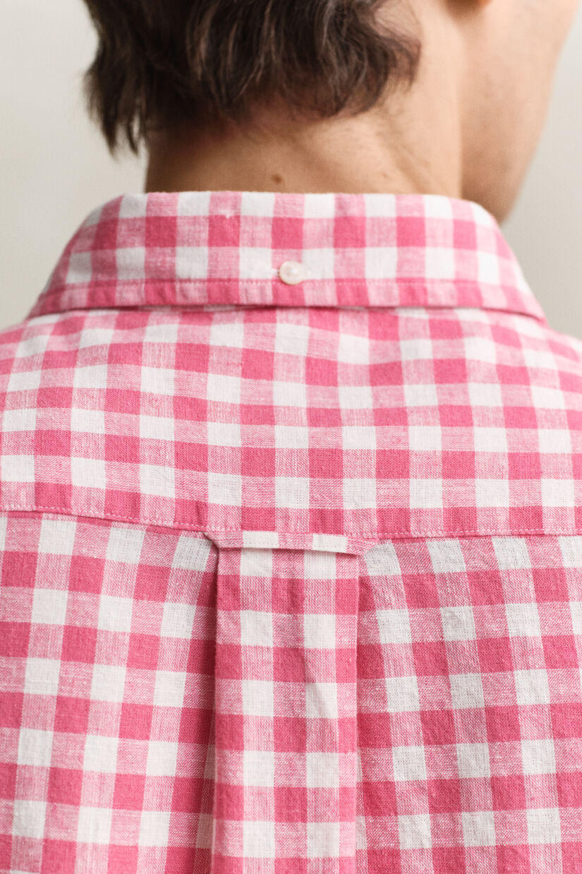 Gingham skjorte af h&oslash;rblanding