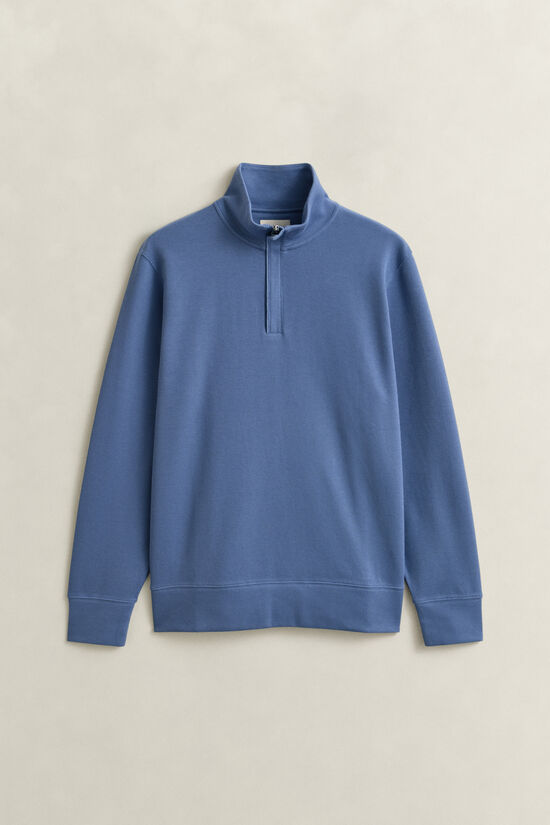 Sacker Rib sweatshirt med halv lynl&aring;s