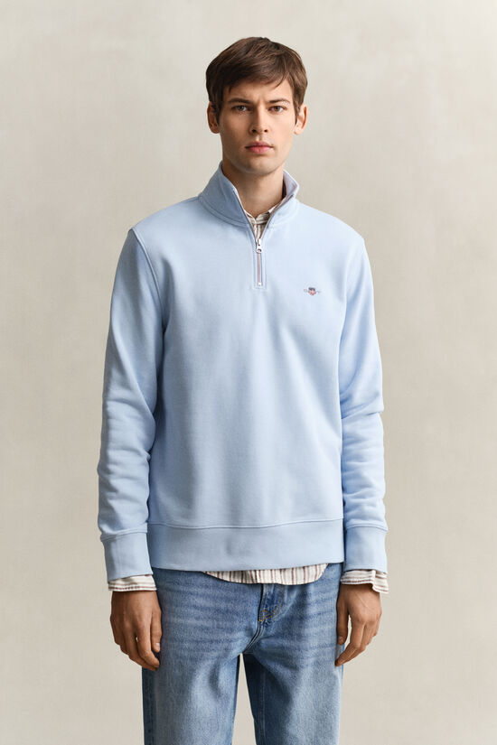 Shield sweatshirt med halv lynl&aring;s