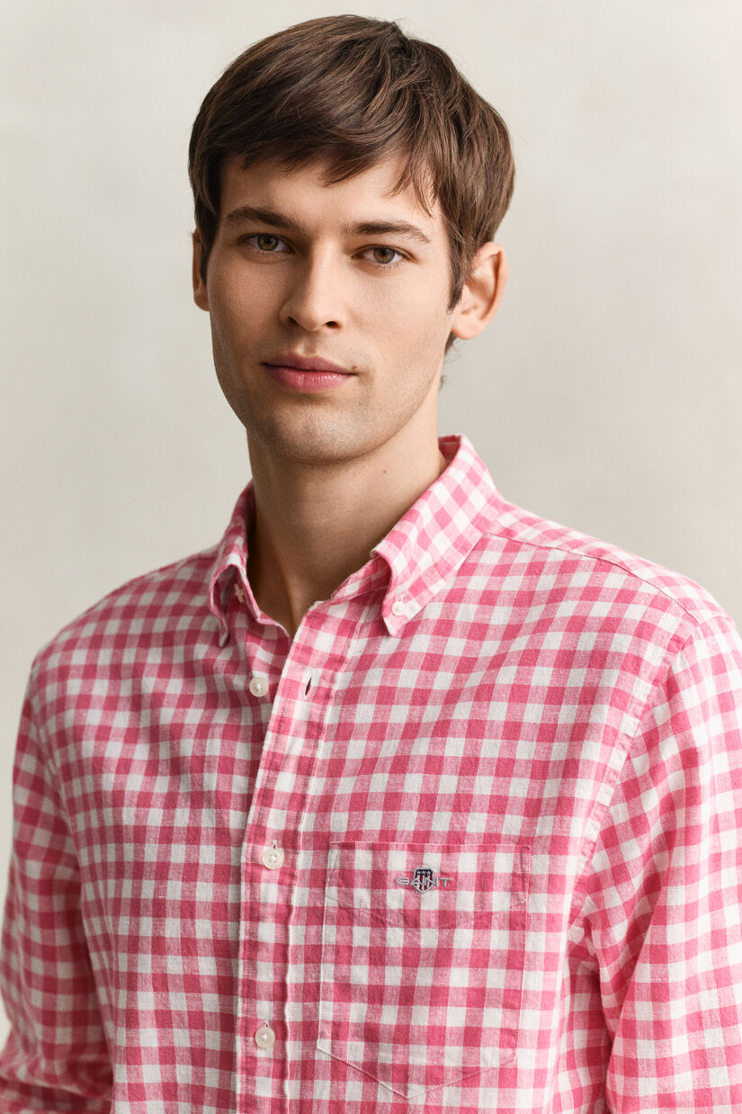 Gingham skjorte af h&oslash;rblanding