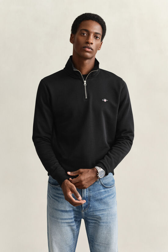 Shield sweatshirt med halv lynl&aring;s