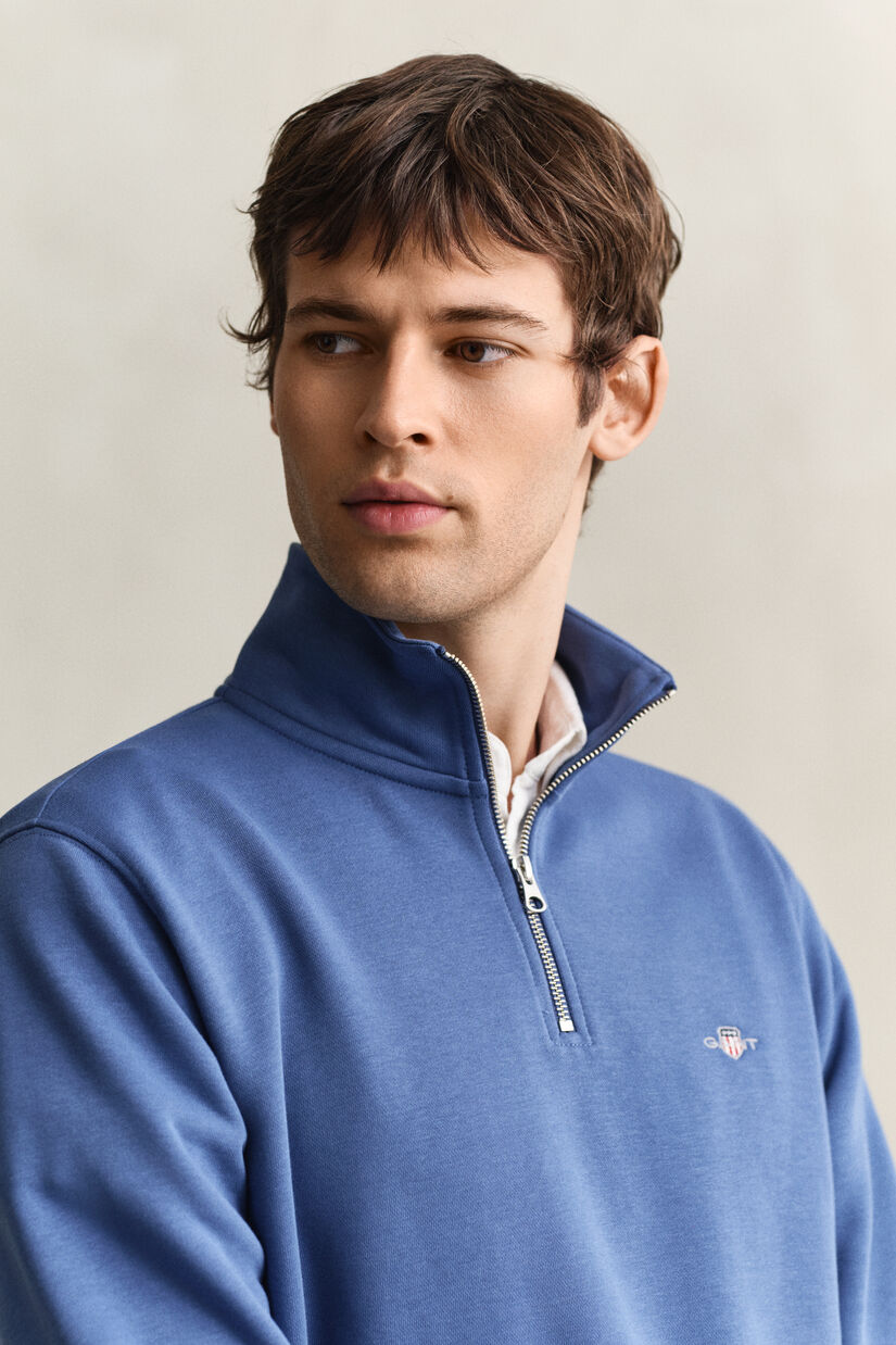 Shield sweatshirt med halv lynl&aring;s