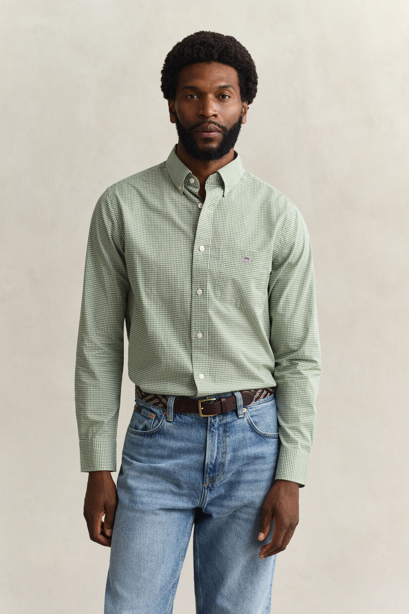 Gingham klassisk poplin-skjorte