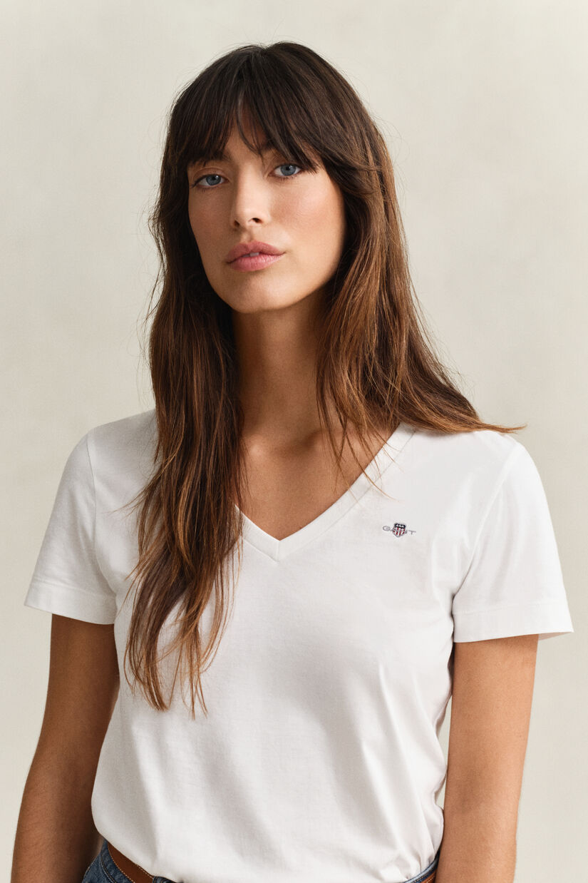 Shield T-shirt med V-hals