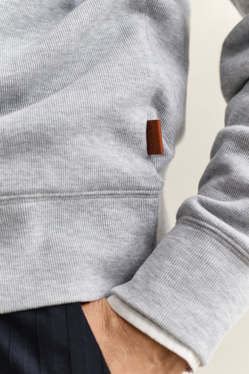 Sacker Rib sweatshirt med halv lynl&aring;s