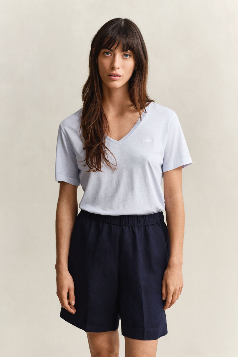 Vasket Shield T-shirt med V-hals