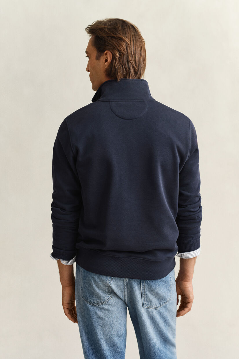 Shield sweatshirt med halv lynl&aring;s