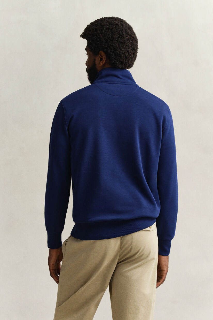 Shield sweatshirt med halv lynl&aring;s