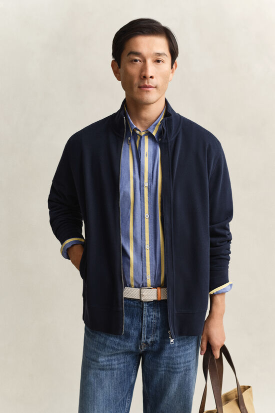 Sacker rib sweatshirt med lynl&aring;s