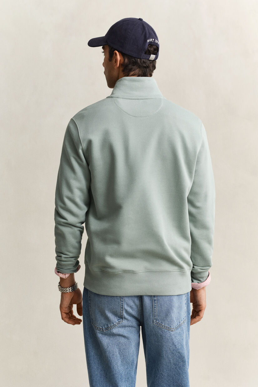 Shield sweatshirt med halv lynl&aring;s